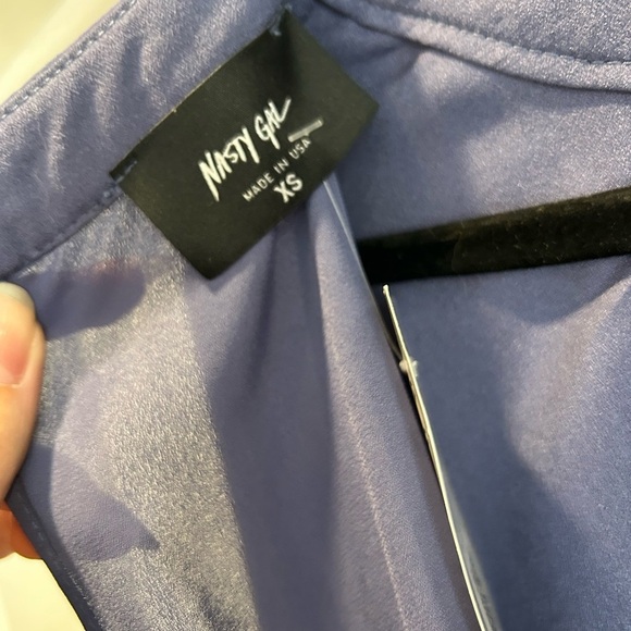 Nasty Gal dramarama Blue Long Sleeve high low Dress size XS - Picture 6 of 7